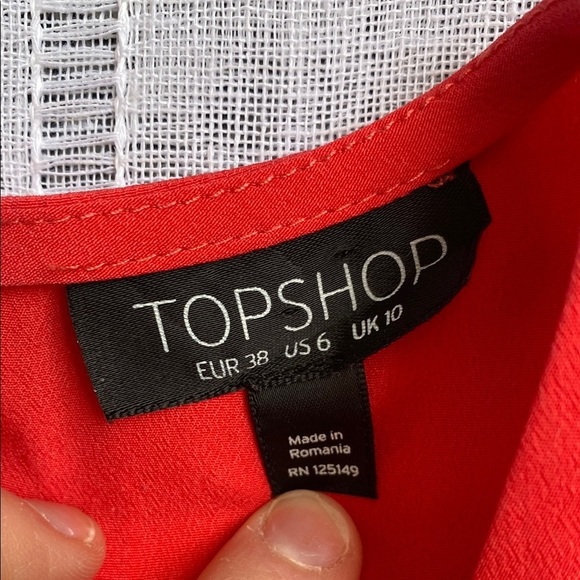 Top Shop Vibrant Red Blouse with Bell Sleeves and Ruffled Details - Picture 8 of 13